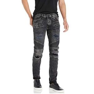 Hudson Blinder Distressed The Blinder Biker Black Moto Jeans Size Men’s Size 32